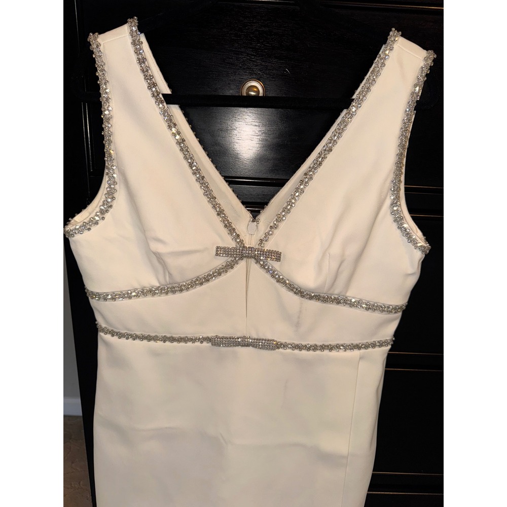 Self Portrait Mini Dress Sleeveless Rhinestone Detail Party Cocktail NWT - Picture 7 of 13